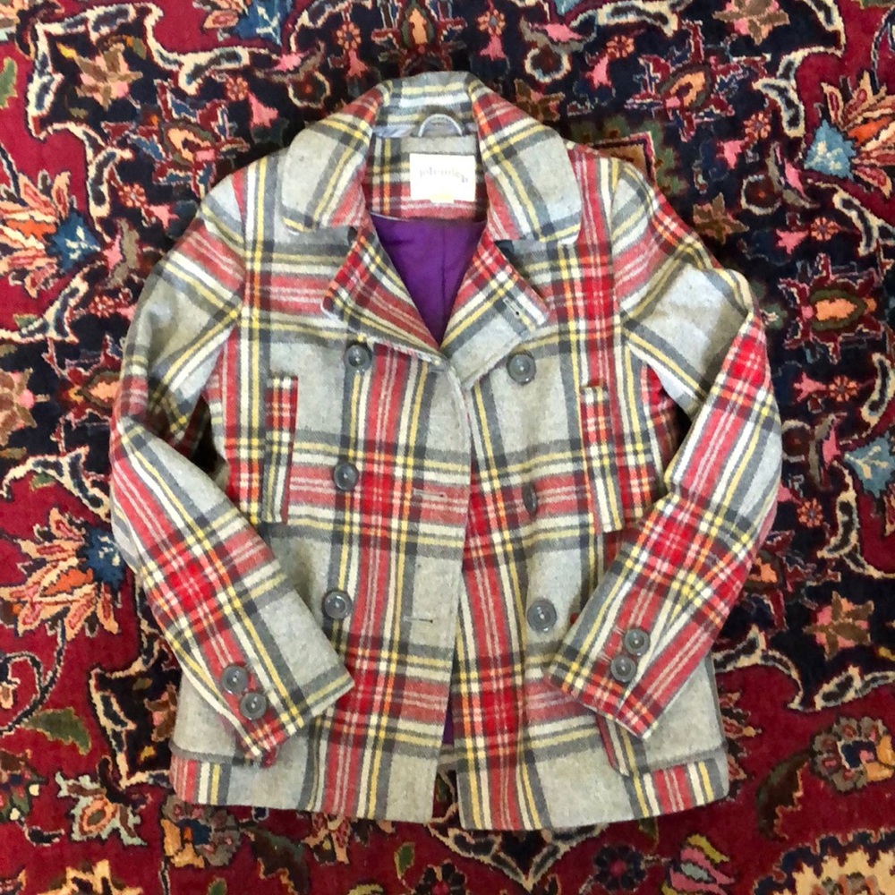 Plaid girls coat